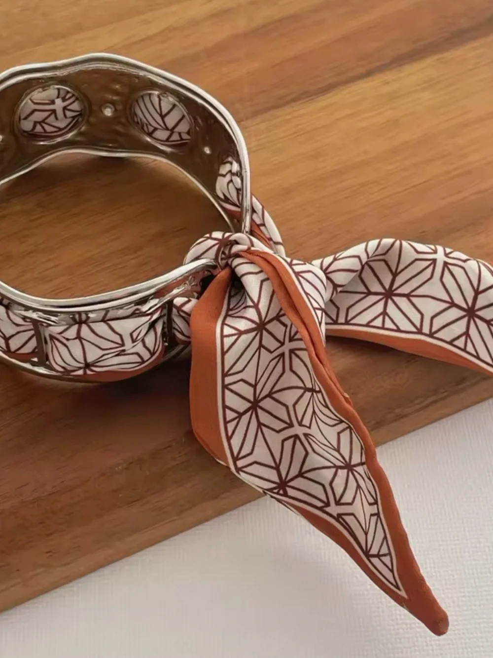 Gold-Tone Silk Scarf Bangle Bracelet - different styles available